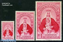 Venezuela 1952 Mother Maria 3v (3 Diff. Sizes), Mint NH, Religion - Religion - Venezuela