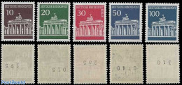 Germany, Federal Republic 1966 Coil Stamps With Numbers On Back-side 5v, Mint NH - Nuovi