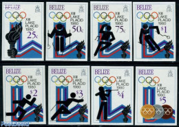 Belize/British Honduras 1980 Winter Olympic Games 8v Imperforated, Mint NH, Sport - Olympic Winter Games - Skiing - Skiing