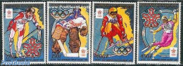 Central Africa 1988 Olympic Winter Games 4v, Mint NH, Sport - Ice Hockey - Olympic Winter Games - Skiing - Hockey (sur Glace)