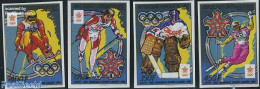 Central Africa 1988 Olympic Winter Games 4v Imperforated, Mint NH, Sport - Ice Hockey - Olympic Winter Games - Skiing - Eishockey