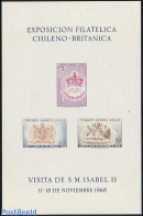 Chile 1968 Elizabeth Visit Imperforated Sheet, Mint NH, History - Coat Of Arms - Kings & Queens (Royalty) - Familias Reales