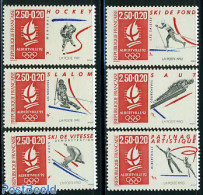 France 1992 Olympic Winter Games 6v (from S/s), Mint NH, Sport - Olympic Winter Games - Skiing - Unused Stamps