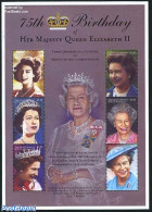 Grenada Grenadines 2001 Elizabeth II 75th Anniversary 6v M/s, Mint NH, History - Kings & Queens (Royalty) - Familias Reales