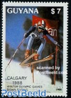 Guyana 1988 Olympic Winter Games 1v, Mint NH, Nature - Sport - Flowers & Plants - Orchids - Olympic Winter Games - Guyana (1966-...)