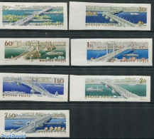 Hungary 1964 Bridges 7v Imperforated, Mint NH, Transport - Railways - Ships And Boats - Art - Bridges And Tunnels - Nuovi