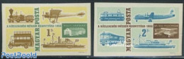 Hungary 1966 Traffic Museum 2v Imperforated, Mint NH, Transport - Automobiles - Aircraft & Aviation - Railways - Ships.. - Neufs