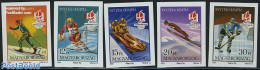 Hungary 1991 Olympic Winter Games 5v Imperforated, Mint NH, Sport - (Bob) Sleigh Sports - Ice Hockey - Olympic Winter .. - Unused Stamps