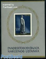 Yugoslavia 1961 National Uprising S/s, Unused (hinged), Art - Sculpture - Unused Stamps