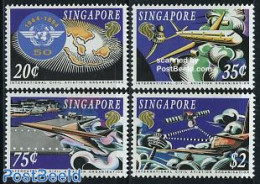 Singapore 1994 ICAO 4v, Mint NH, Transport - Aircraft & Aviation - Avions