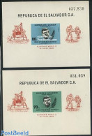 El Salvador 1969 Moonlanding, Kennedy 2 S/s, Mint NH, History - Transport - American Presidents - Space Exploration - El Salvador