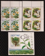 Viet Nam Vietnam MNH Perf Stamps In Blocks 4 & A Souvenir Sheet 2024 : TEA PLANT / Flora / Flower / Fruit (Ms1190) - Viêt-Nam