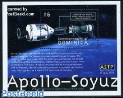 Dominica 2000 Apollo-Soyuz S/s, Mint NH, Transport - Space Exploration - Dominican Republic