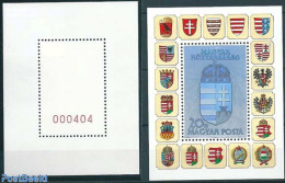 Hungary 1991 Hologram S/s (red Number On Reverse Side), Mint NH, History - Various - Coat Of Arms - Holograms - Unused Stamps