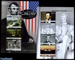 Saint Vincent 2010 Abraham Lincoln 8v (2 M/s), Mint NH, History - American Presidents - Stamps On Stamps - Briefmarken Auf Briefmarken
