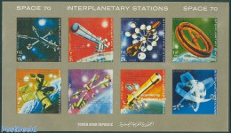 Yemen, Arab Republic 1970 Space Projects 7v M/s Imperforated, Mint NH, Transport - Space Exploration - Art - Science F.. - Sin Clasificación