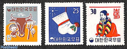 Korea, South 1960 Christmas, New Year 3v, Unused (hinged), Religion - Various - Christmas - New Year - Navidad