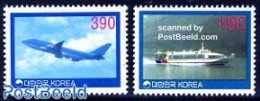 Korea, South 1994 Traffic 2v, Mint NH, Transport - Aircraft & Aviation - Ships And Boats - Vliegtuigen