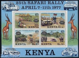 Kenia 1977 Safari Rallye S/s, Mint NH, Nature - Sport - Transport - Elephants - Autosports - Sport (other And Mixed) -.. - Auto's