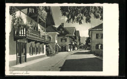 AK Lenggries A. D. Isar, Blick In Die Marktstrasse  - Lenggries