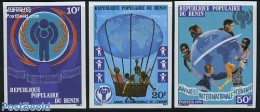 Benin 1979 Year Of The Child 3v Imperforated, Mint NH, Transport - Various - Balloons - Globes - Year Of The Child 1979 - Nuevos