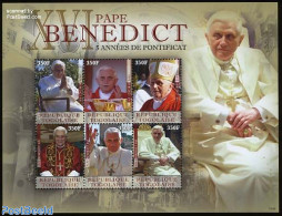 Togo 2010 Pope BenedicT XVI 6v M/s, Mint NH, Religion - Pope - Religion - Papas