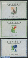 Korea, South 1957 Christmas 3 S/s, Mint NH, Nature - Religion - Dogs - Christmas - Weihnachten