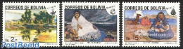 Bolivia 1991 Christmas 3v, Mint NH, Religion - Christmas - Art - Paintings - Noël