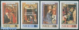 Niue 1990 Christmas 4v, Mint NH, Religion - Christmas - Art - Paintings - Navidad