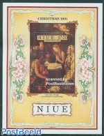 Niue 1991 Christmas S/s, Mint NH, Religion - Christmas - Art - Paintings - Christmas