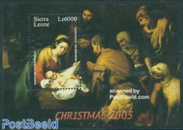 Sierra Leone 2005 Christmas S/s, Murillo Painting, Mint NH, Religion - Christmas - Art - Paintings - Kerstmis