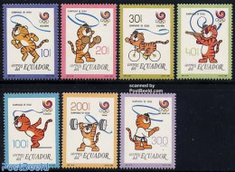 Ecuador 1989 Olympic Games Seoul 7v, Mint NH, Sport - Athletics - Judo - Olympic Games - Shooting Sports - Swimming - .. - Atletiek