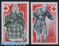 France 1977 Red Cross 2v Imperforated, Mint NH, Health - Various - Red Cross - Costumes - Nuevos