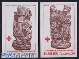 France 1980 Red Cross 2v Imperforated, Mint NH, Health - Red Cross - Ungebraucht