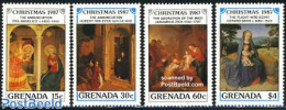 Grenada 1987 Christmas 4v, Mint NH, Religion - Christmas - Art - Paintings - Navidad