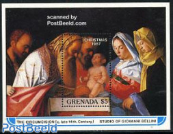 Grenada 1987 Christmas S/s, Mint NH, Religion - Christmas - Art - Paintings - Noël