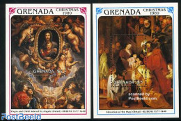 Grenada 1990 Christmas (1989), Rubens Paintings 2 S/s, Mint NH, Religion - Christmas - Art - Paintings - Rubens - Navidad