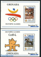 Grenada 1990 Olympic Games 2 S/s, Mint NH, Nature - Sport - Horses - Athletics - Olympic Games - Athletics