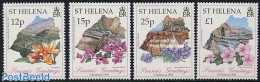 Saint Helena 1996 Christmas, Flowers 4v, Mint NH, Nature - Religion - Flowers & Plants - Christmas - Natale
