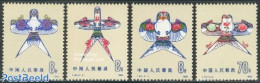 China People’s Republic 1980 Dragons 4v, Mint NH, Sport - Various - Kiting - Folklore - Nuevos