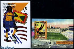 Grenada 1994 World Cup Football 2 S/s, Mint NH, Sport - Football - Sonstige & Ohne Zuordnung