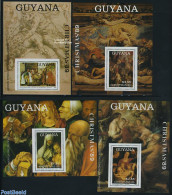 Guyana 1989 Christmas 4 S/s, Mint NH, Religion - Christmas - Art - Dürer, Albrecht - Paintings - Rubens - Kerstmis