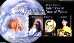 Liberia 2004 International Year Of Peace 3v M/s, Mint NH, History - Nobel Prize Winners - Peace - Nobelpreisträger