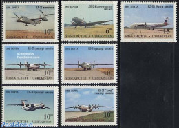 Uzbekistan 1995 Aeroplanes 7v, Mint NH, Transport - Aircraft & Aviation - Vliegtuigen