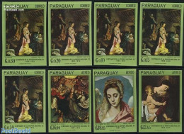 Paraguay 1967 16th Century Paintings 8v Imperforated, Mint NH, Art - Michelangelo - Paintings - Paraguay