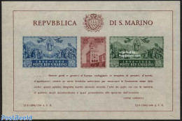 San Marino 1945 Governmential Palace S/s Imperforated, Mint NH - Ongebruikt