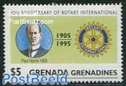 Grenada Grenadines 1995 90 Years Rotary Int. 1v, Mint NH, Various - Rotary - Rotary Club