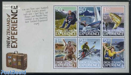 New Zealand 2011 Experience 6v M/s, Mint NH, Nature - Sport - Transport - Various - Fish - Fishing - Fun Sports - Skii.. - Ongebruikt