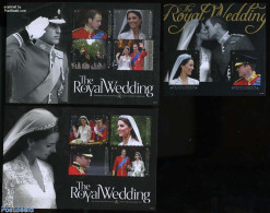 Grenada Grenadines 2011 Royal Wedding William & Kate 3 S/s, Mint NH, History - Kings & Queens (Royalty) - Familias Reales