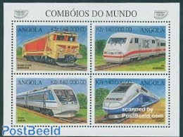 Angola 1997 PACIFIC, Railways 4v M/s, Mint NH, Transport - Railways - Eisenbahnen